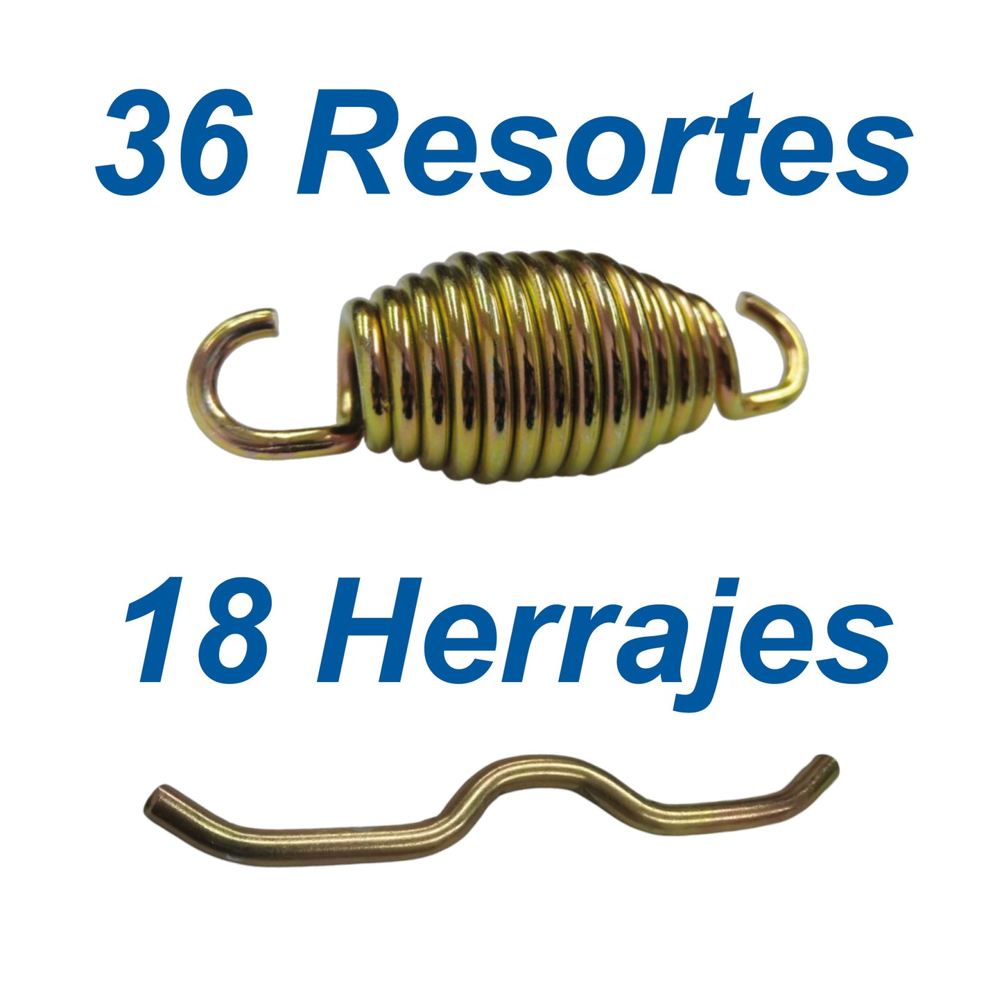 18 Herrajes 36 Resortes Tornasol de repuestos Para Mini Trampolin