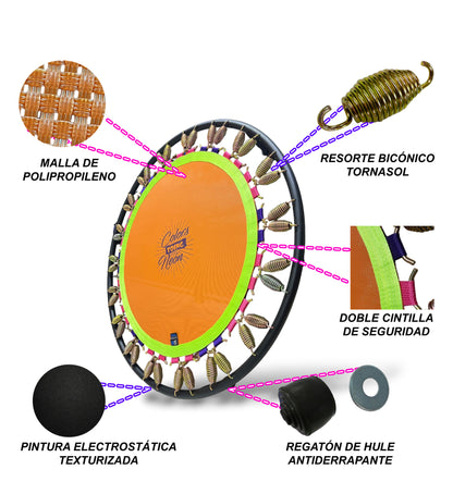 Mini Trampolín Profesional Toing  1.02m Colors Neón